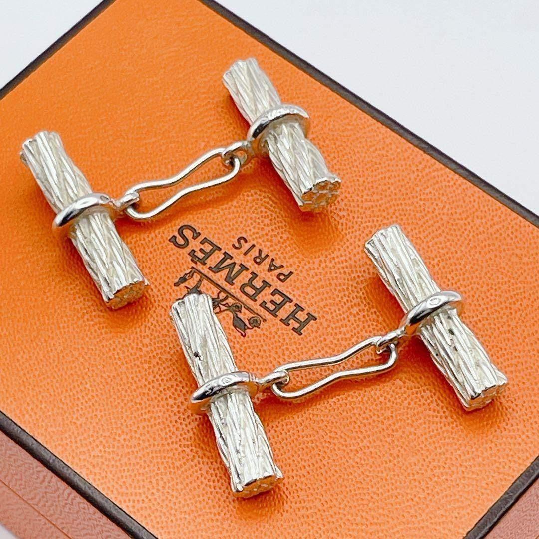 HERMES エルメス　カフス　カフリンクス　ヴィンテージ　ツイスト　シルバー