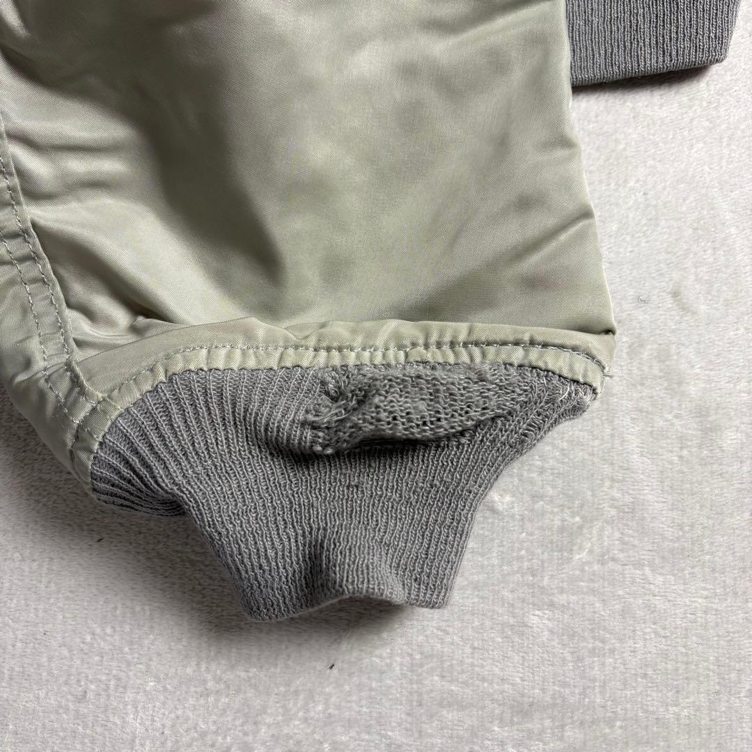 90s USA製 ALPHA MA-1 ボンバージャケット　シルバー　LARGE