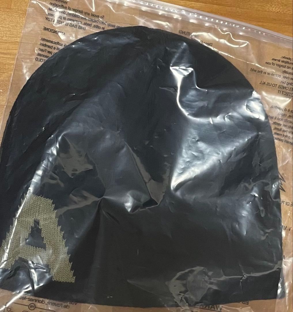 【新品】oma ニット帽 ビーニー ブラック LOGO (BLACK)