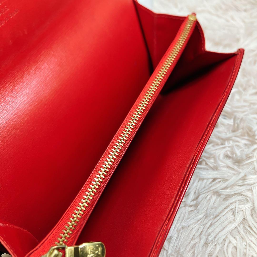 超美品 ルイヴィトン エピ ポシェット ポルトモネ クレディ 長財布 レッド