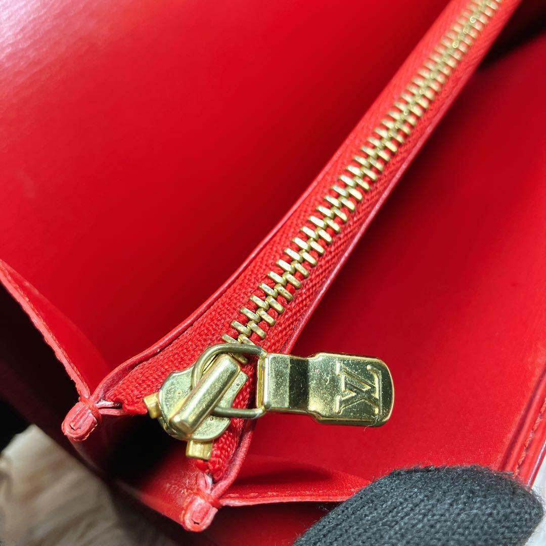 超美品 ルイヴィトン エピ ポシェット ポルトモネ クレディ 長財布 レッド