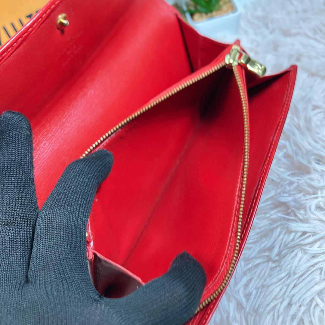 超美品 ルイヴィトン エピ ポシェット ポルトモネ クレディ 長財布 レッド