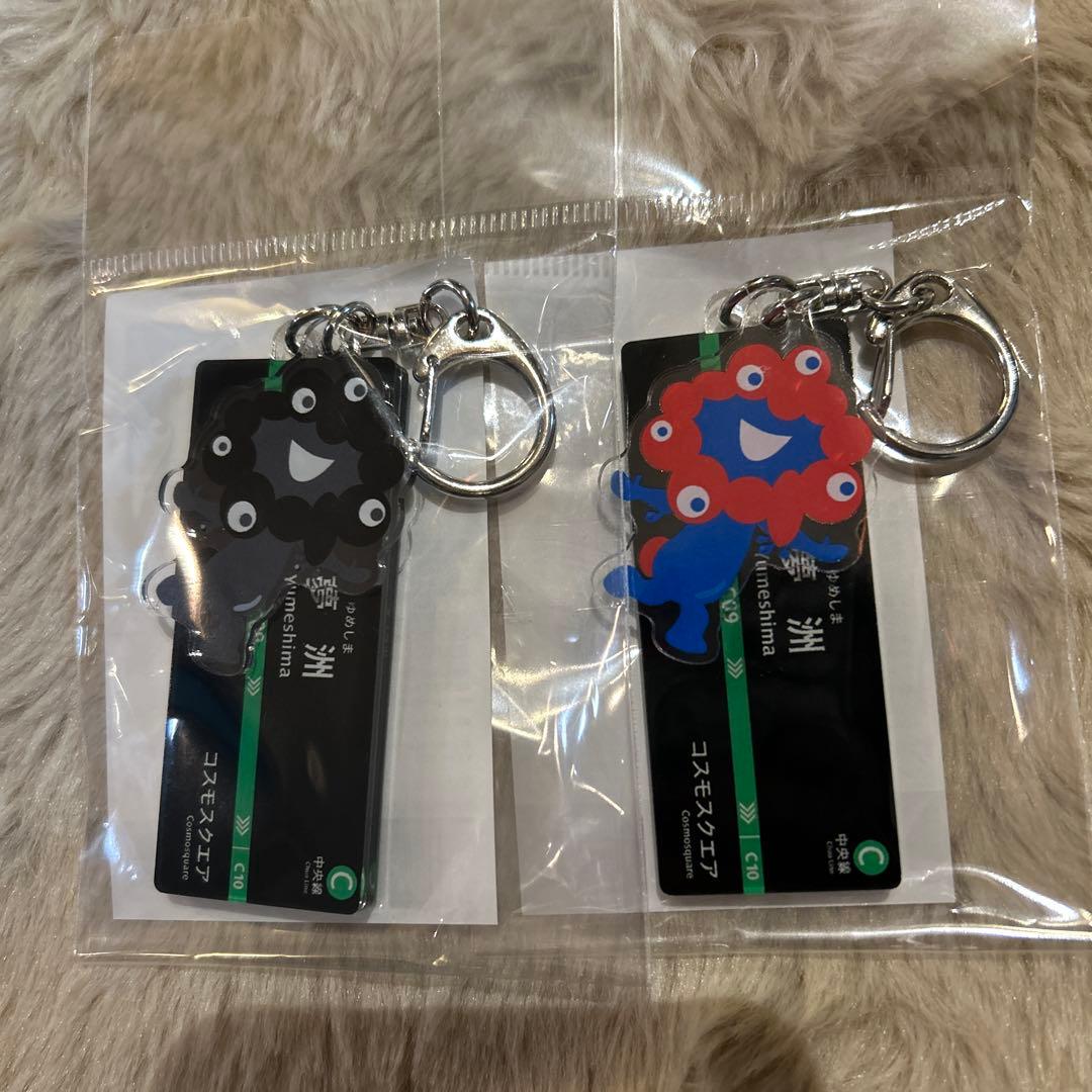 中央線夢洲駅ミャクミャク2連アクリルキーホルダー2個セット