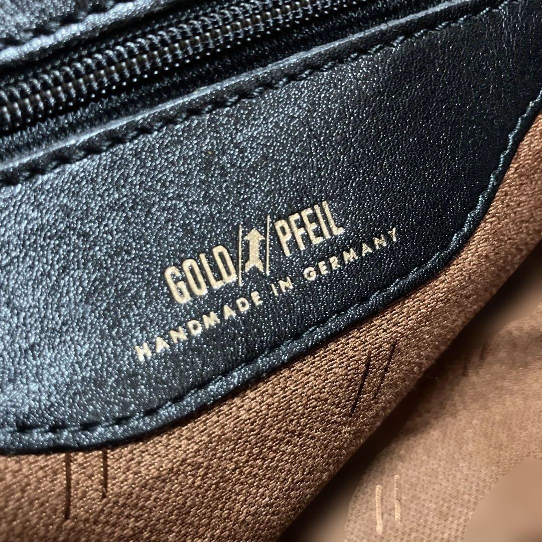 GOLD PFEIL　レザーボストンバッグ　ブラック