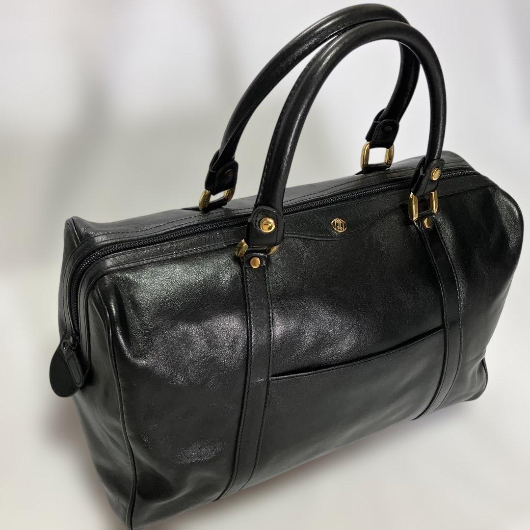 GOLD PFEIL　レザーボストンバッグ　ブラック