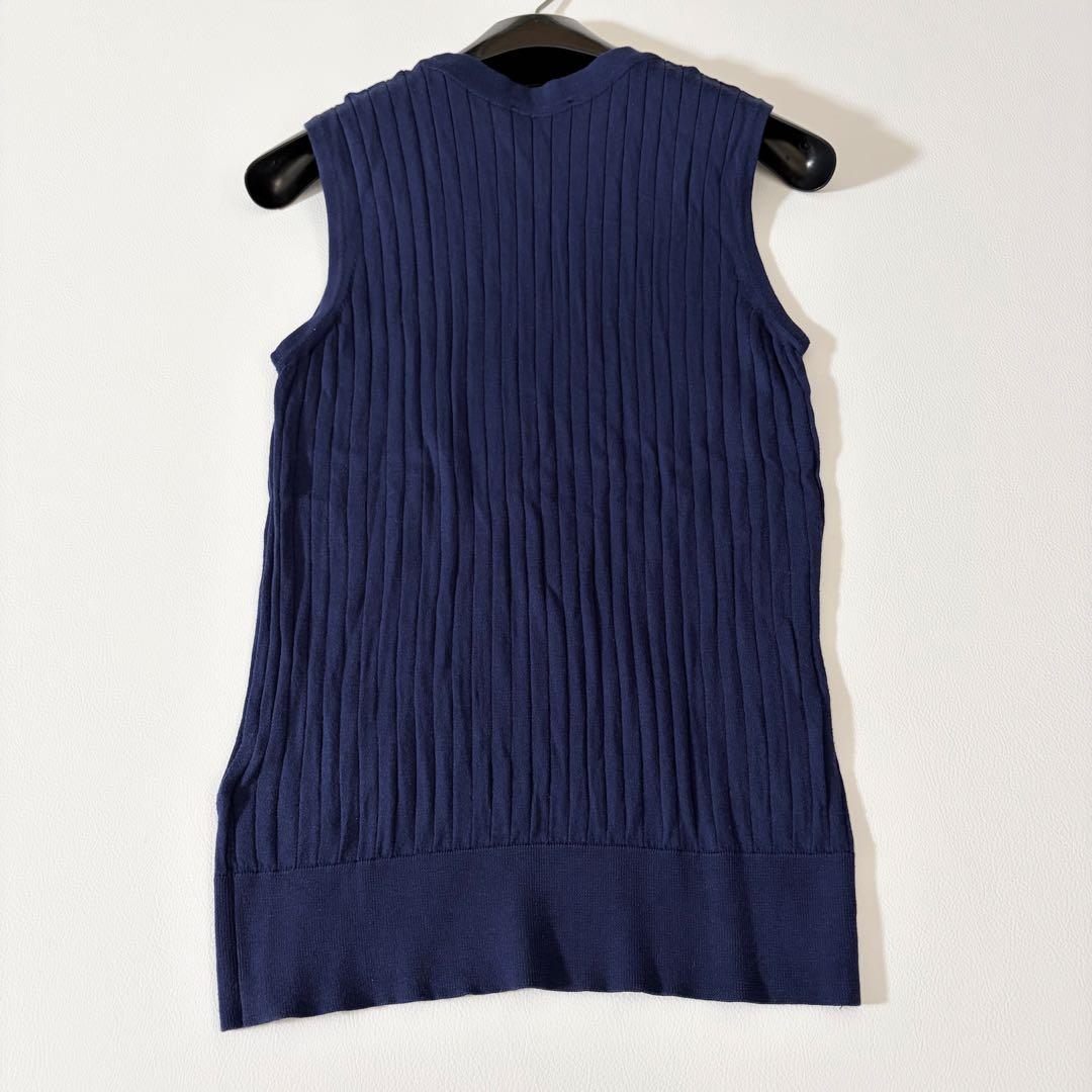 美品　ジョンスメドレー　シーアイランドコットン　アンサンブル　リブニット　紺