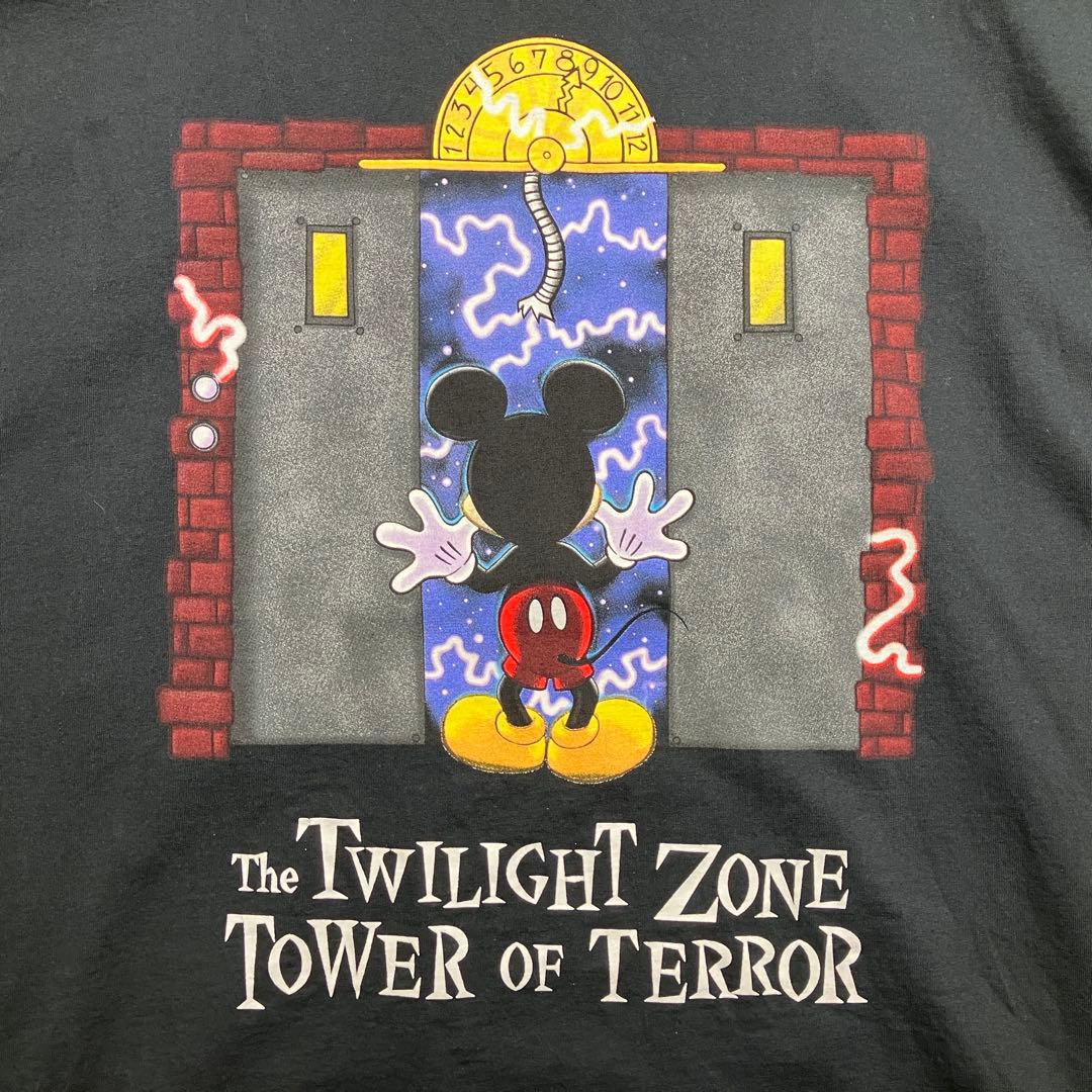 USA製 disney ミッキー　タワー・オブ・テラー　tシャツ XXL 黒