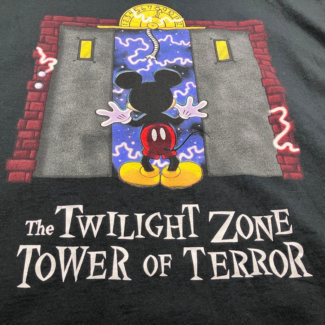 USA製 disney ミッキー　タワー・オブ・テラー　tシャツ XXL 黒