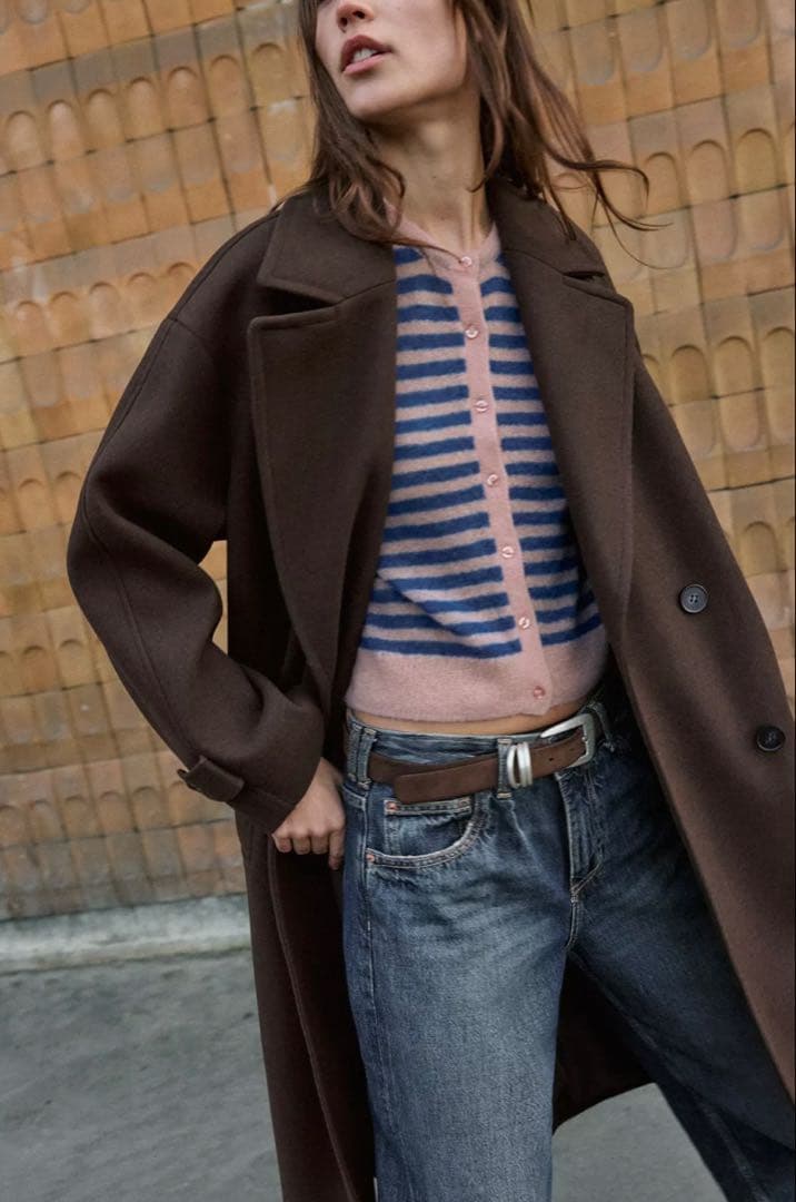 y*u様 ZARA ソフトオーバーサイズコート　ブラウンコート