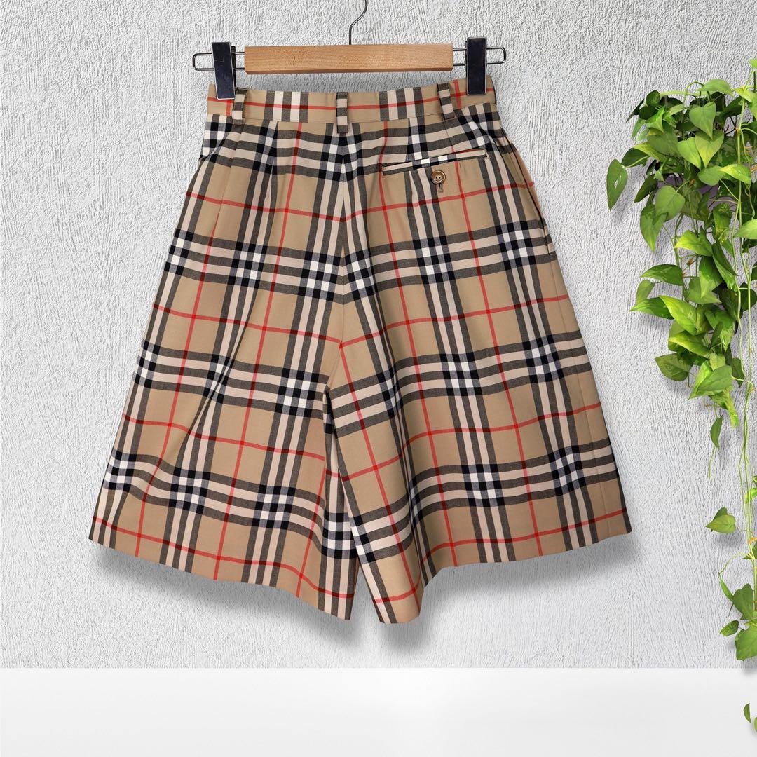 【美品】BURBERRY ノバチェック キュロット ハーフパンツ M ウール