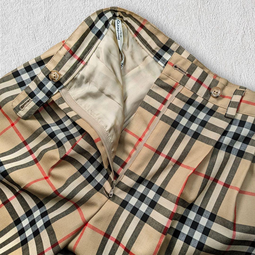 【美品】BURBERRY ノバチェック キュロット ハーフパンツ M ウール