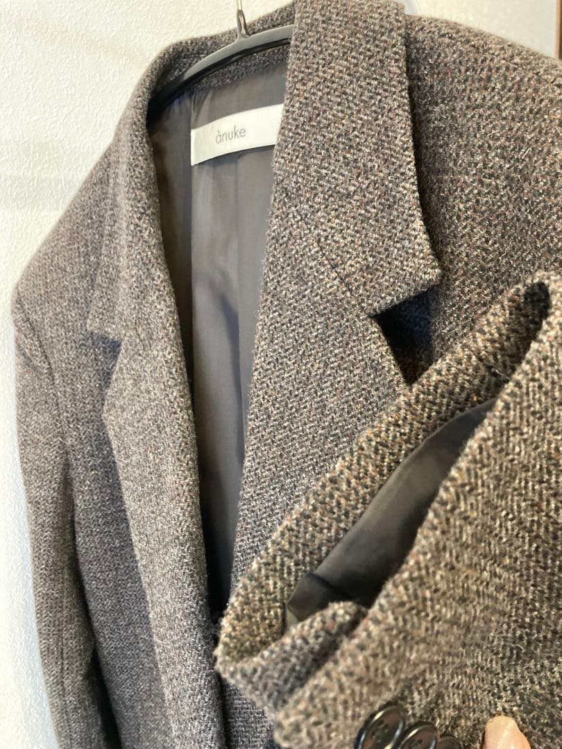 anuke Herringbone Wool Jacket ブラウン 36