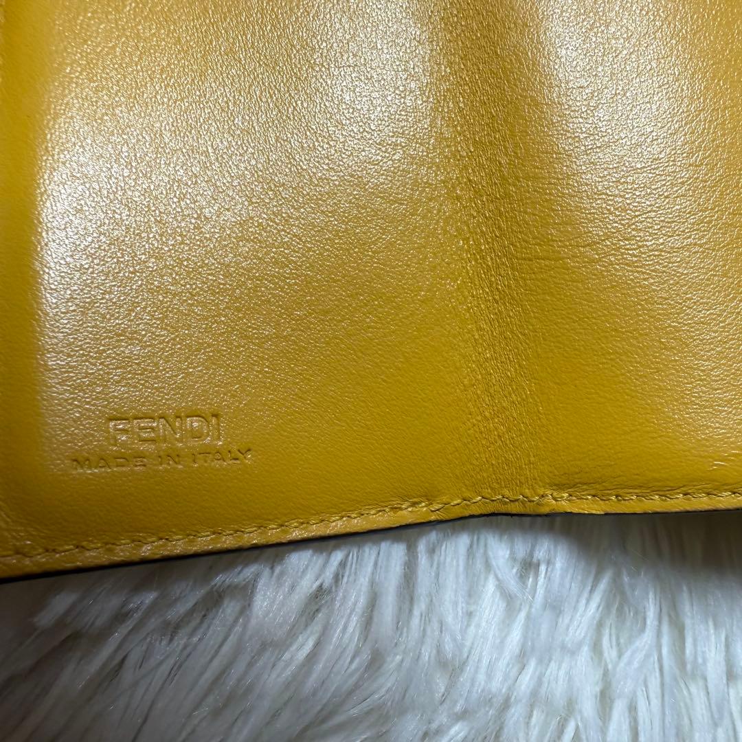 FENDI フェンディ コンパクト財布 三つ折財布 黄色