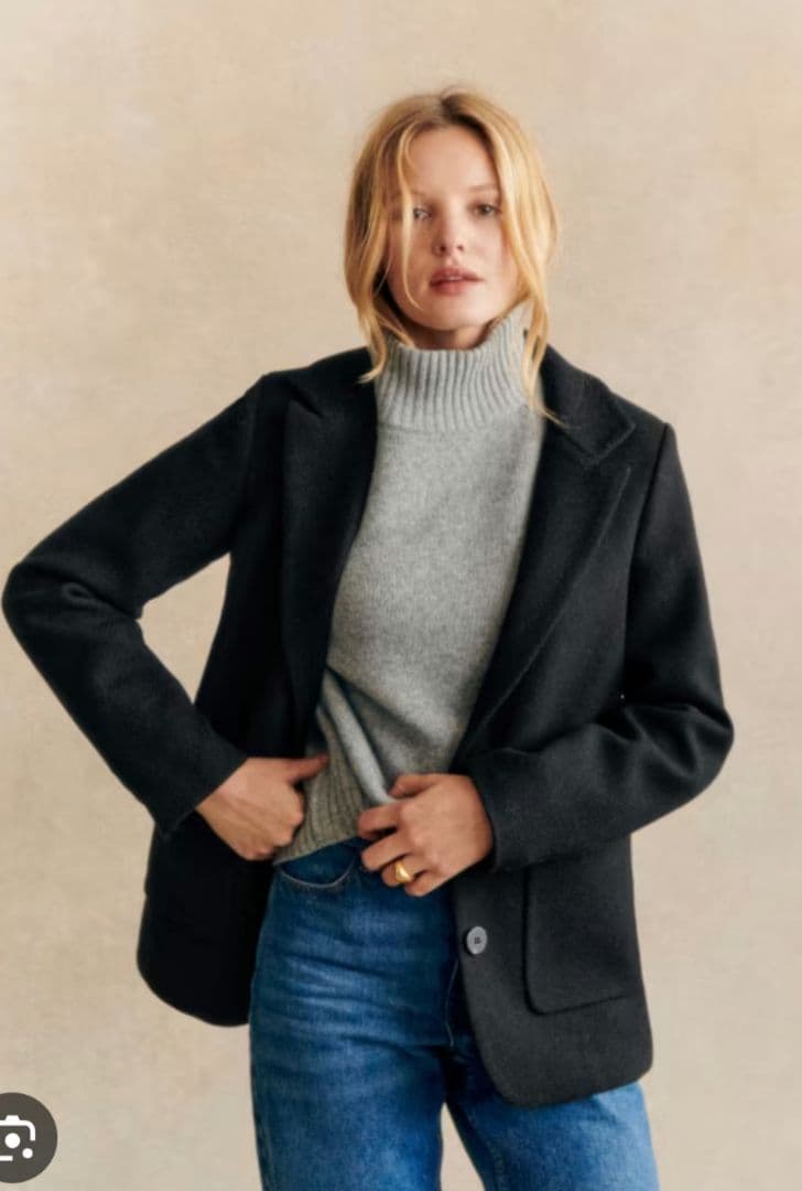 Sezane Jack Jacket セザンヌのウールジャケットブラックM