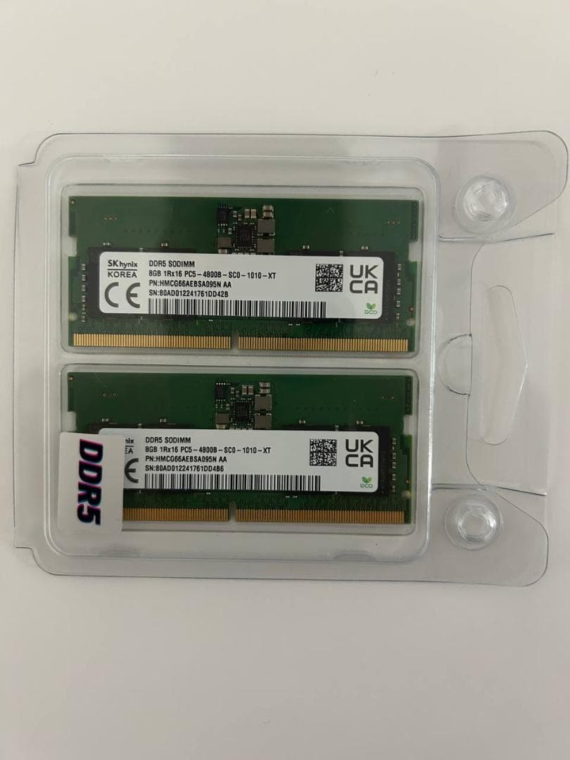 ノートPC用メモリ DDR5 4800 SO-DIMM 8GBx2（16GB）