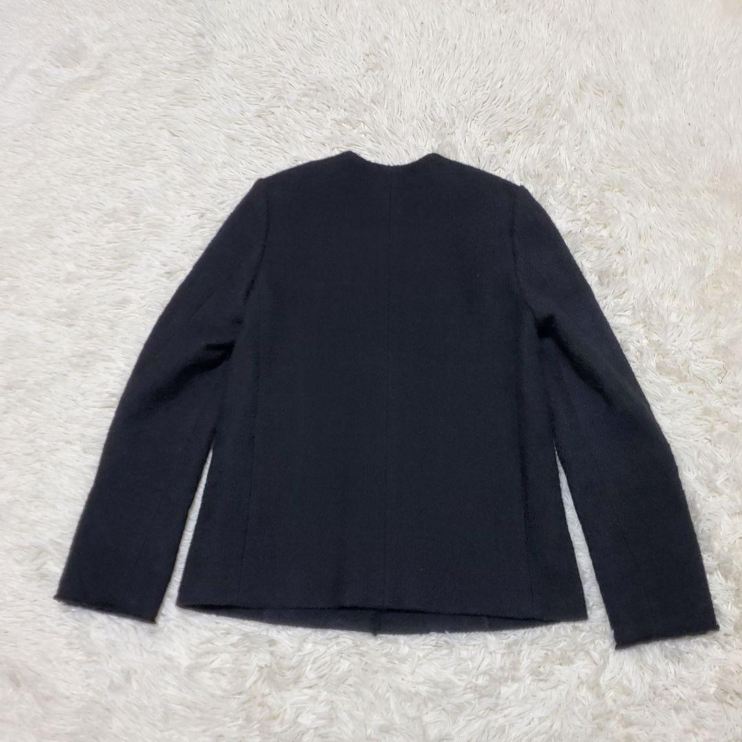 ■Plage 定番GIRLプラージュツイードノーカラージャケット36ブラック黒