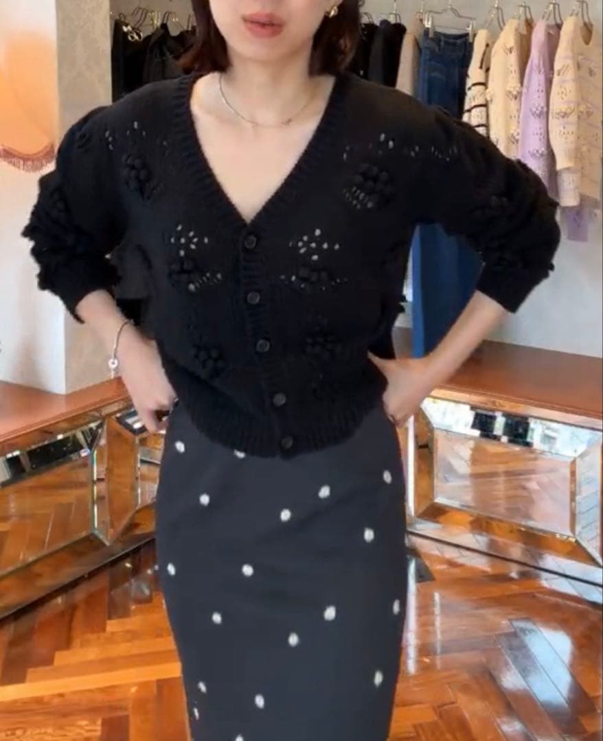 試着のみ｜verybrain popcorn knit cardigan