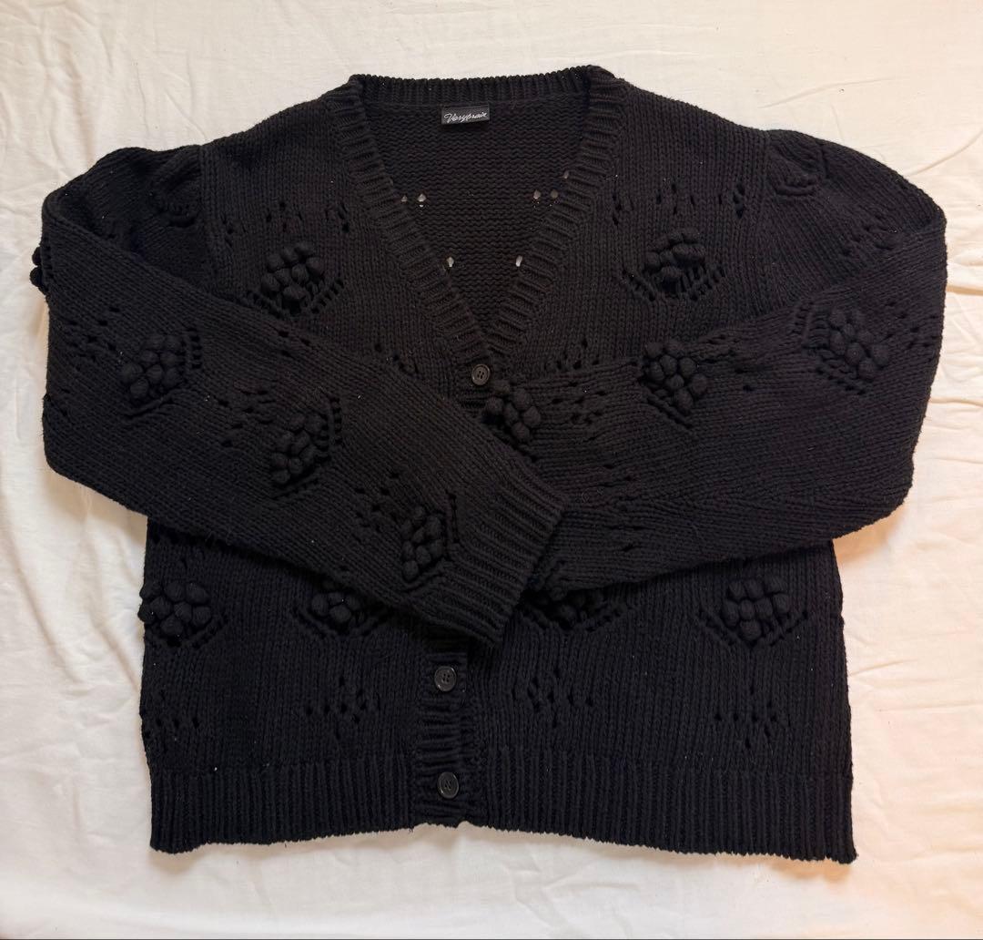 試着のみ｜verybrain popcorn knit cardigan