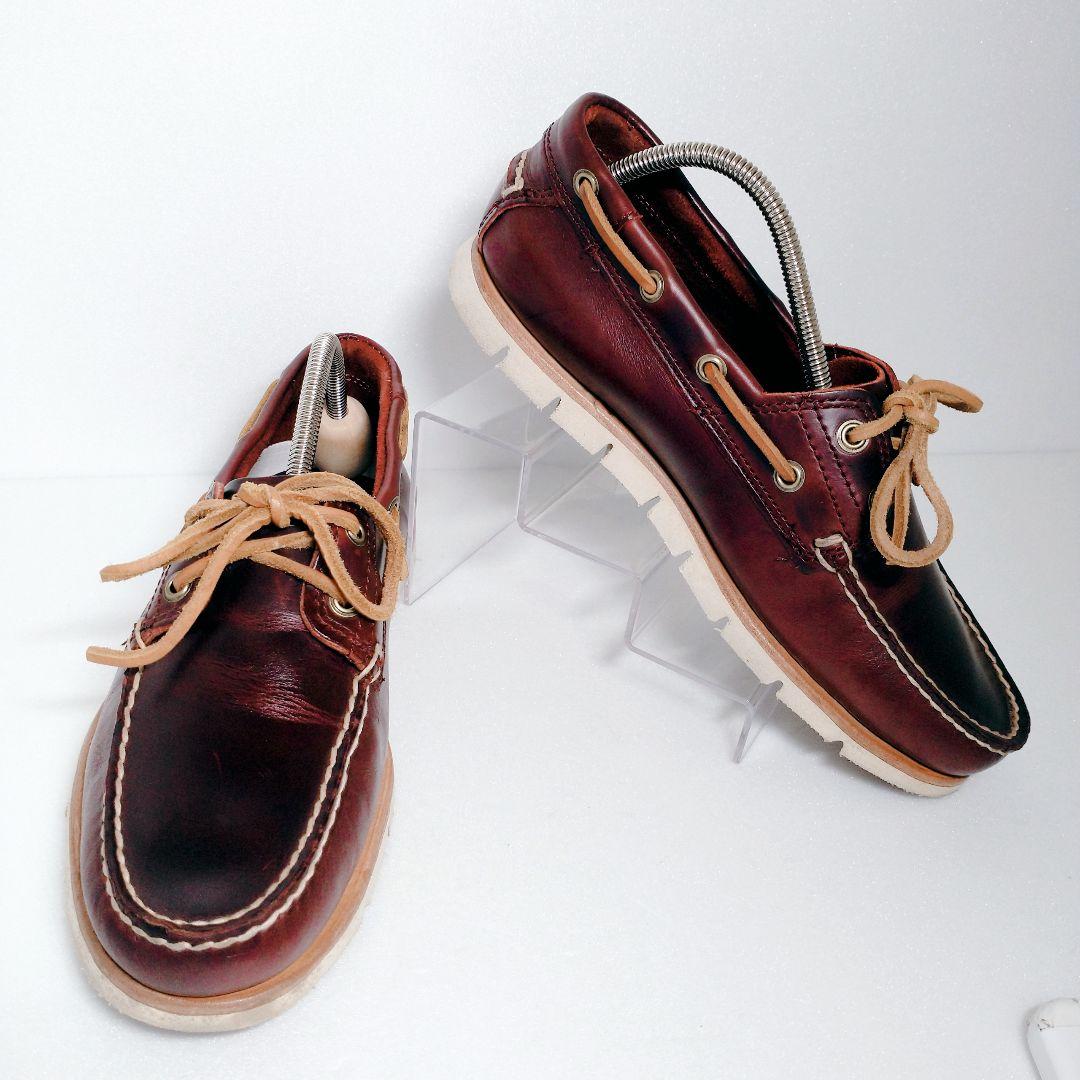 【美品】Timberland 本革デッキシューズ 25cm センサーフレックス