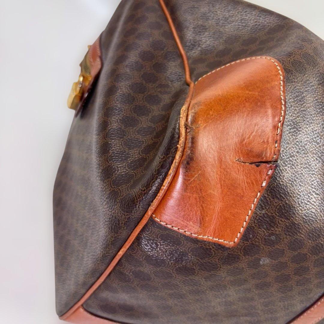 Celine ブラウンレザーダッフルバッグ