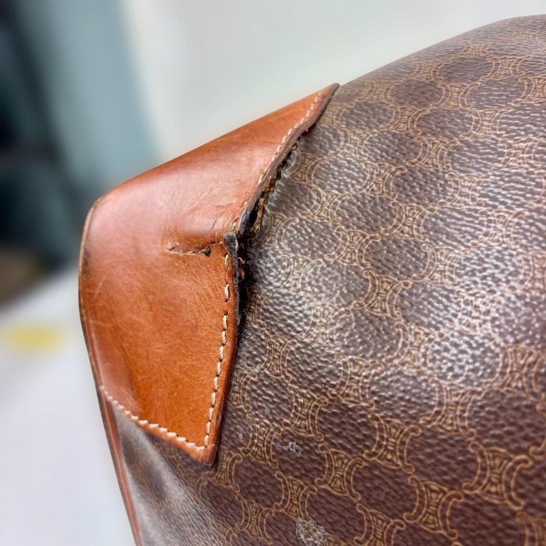 Celine ブラウンレザーダッフルバッグ