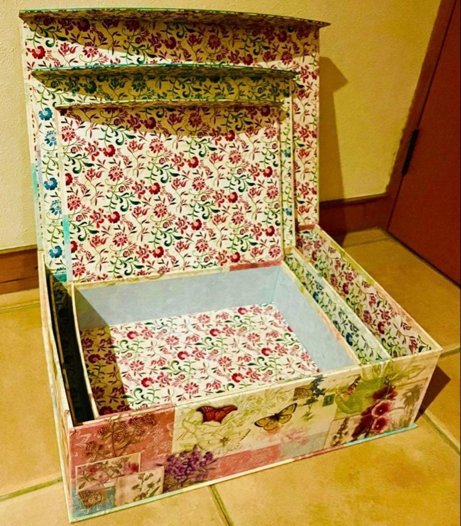 だいふくです。2セット収納ボックス 花鳥模様　花更紗