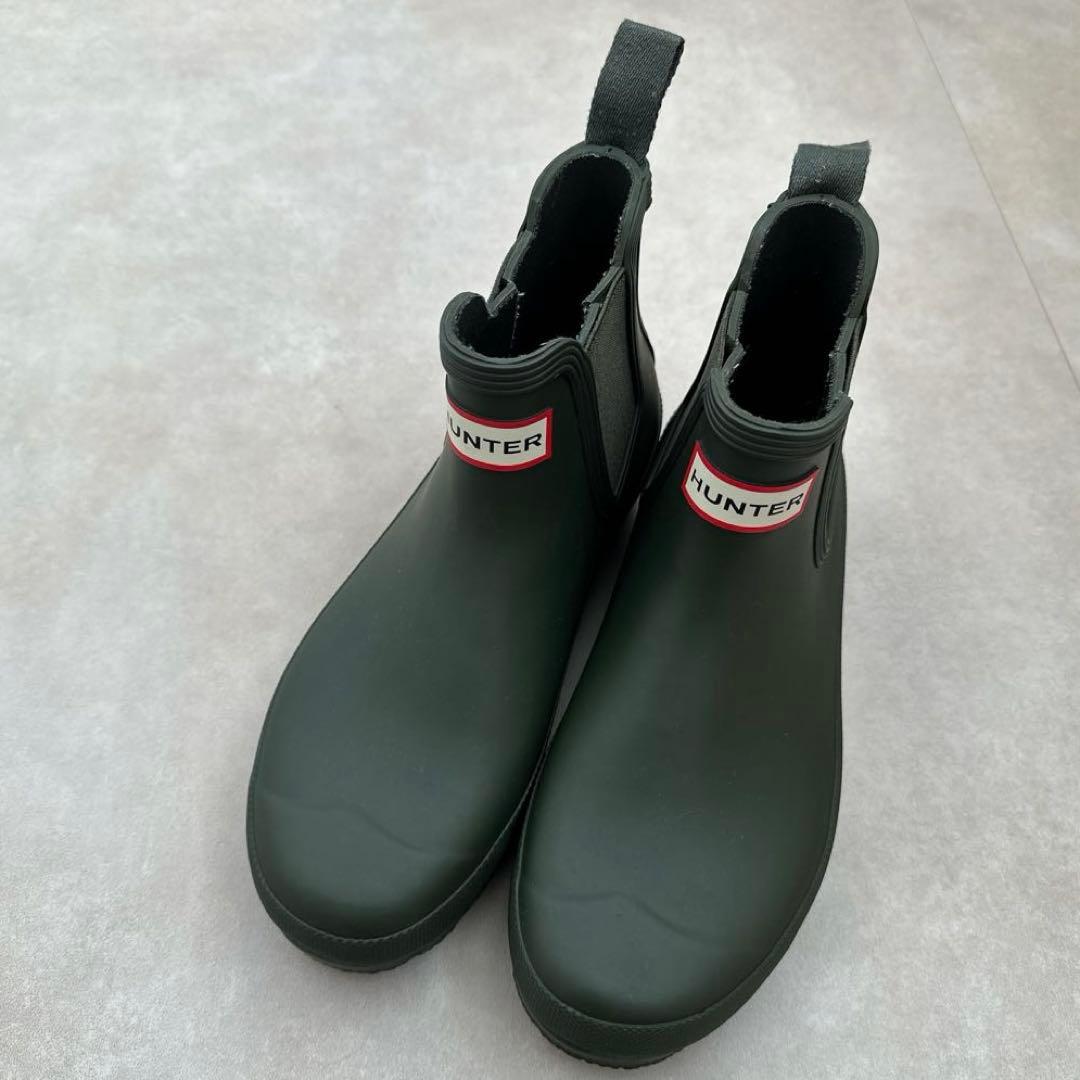 HUNTER ダークオリーブ ショートブーツ 美品 37