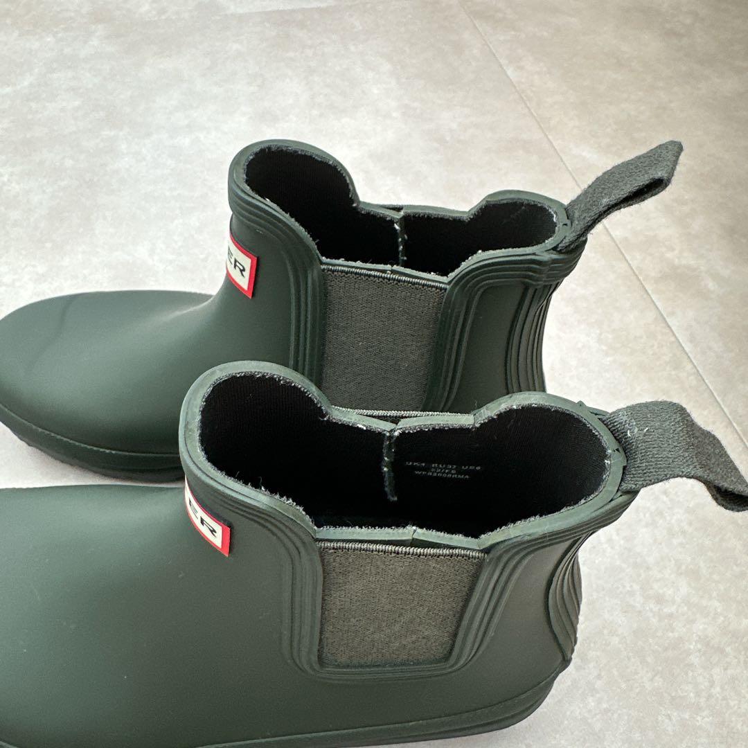 HUNTER ダークオリーブ ショートブーツ 美品 37