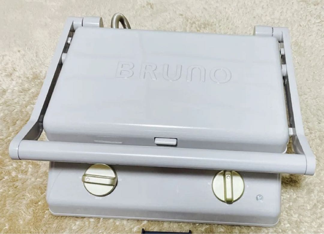 ブルーノ　ホットサンドメーカーダブル　ワッフル、グリルプレート　グレー