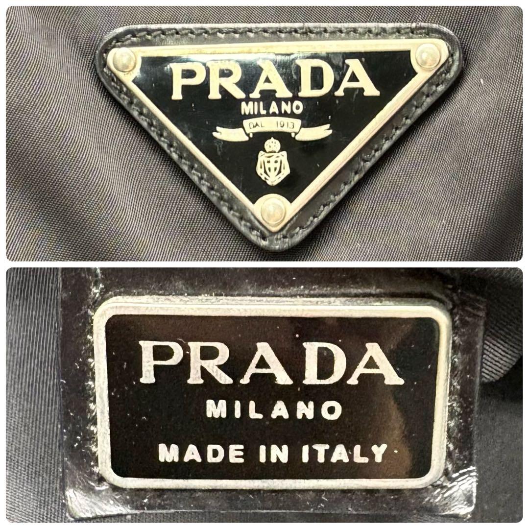 【良品！✨】PRADA プラダ ボストンバッグ トラベルバッグ 三角ロゴ 黒