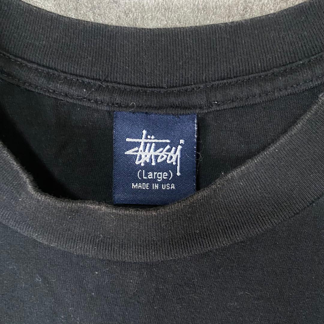 OLD STUSSY 90s Tシャツ L ブラック シャドーマン 紺タグ
