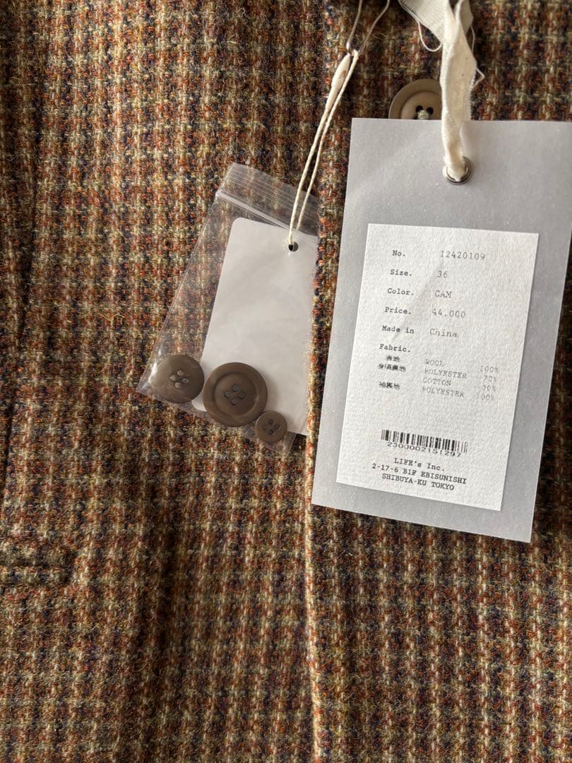 ジャケット・アウター Wool100% Check Jacket todayful 36
