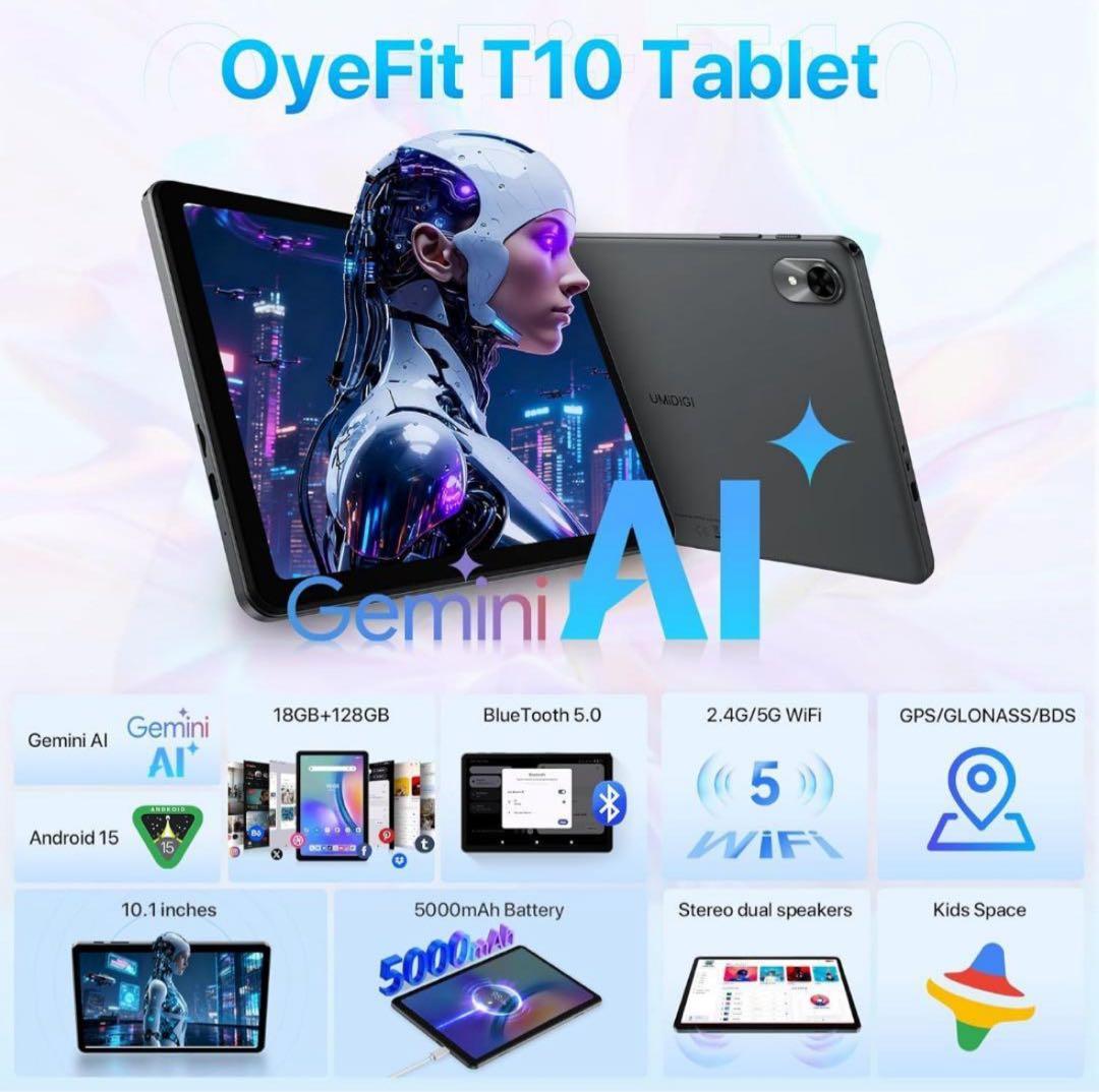 【Android 15 Gemini AI タブレット】10インチ