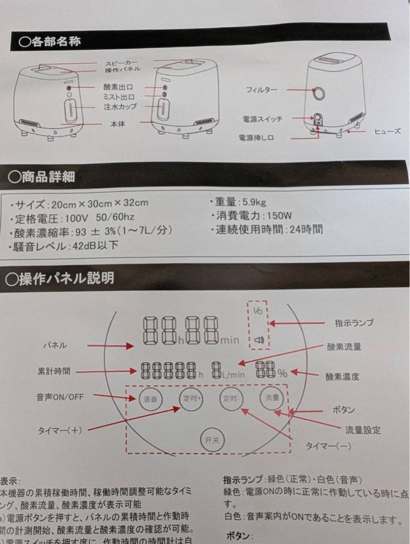 酸素濃縮器