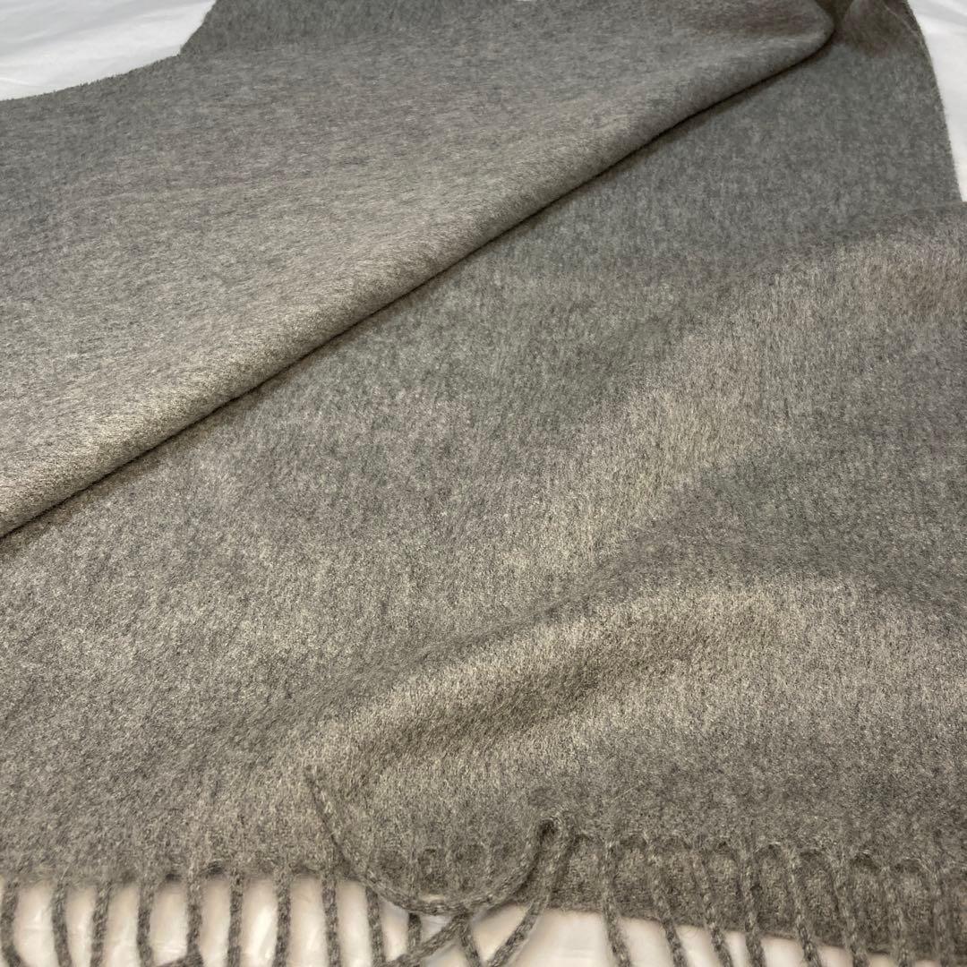 美品 ジョンストンズ カシミヤ100％ 中判ストール グレー 国内正規品