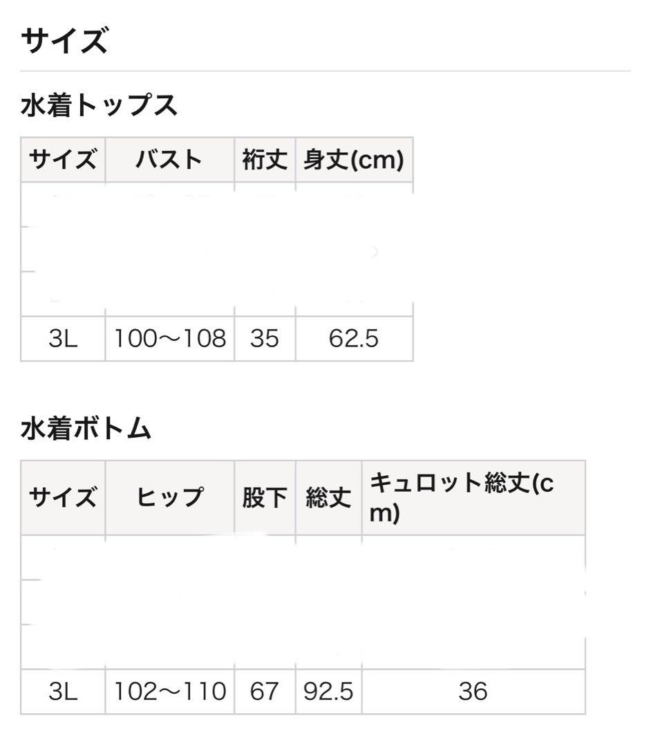 ほっそり見えカバーアップ水着（水着上下セット/パーカー付き3点セット）　3 L