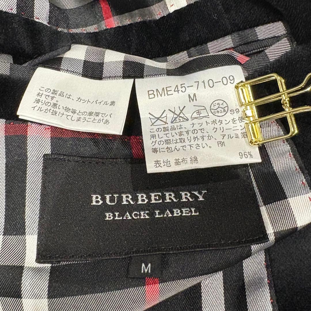 BURBERRY BLACK LABEL ベロアジャケット 裏地ノバチェック M
