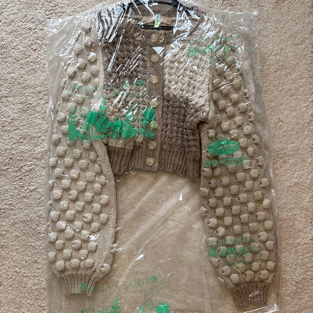 LEINWANDE Bubble Patchwork Cardigan 白