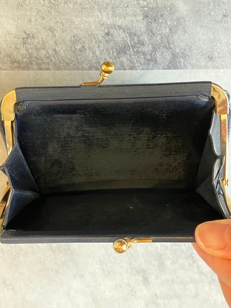 CELINE マカダム柄 ロゴプレート がま口 財布 ビンテージ