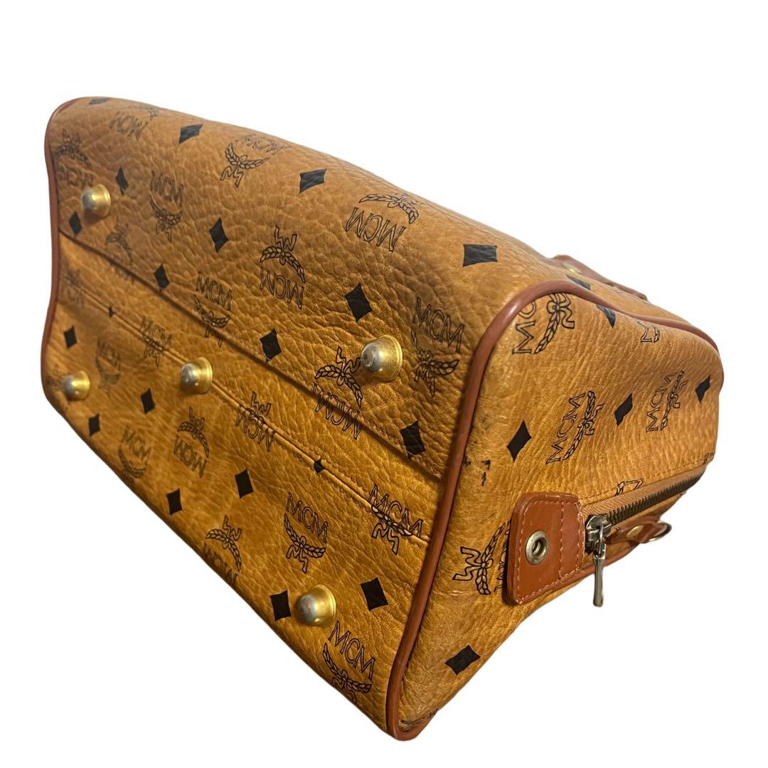 MCM ハンドバッグ ミニボストン ヴィセトス レザー ブラウン