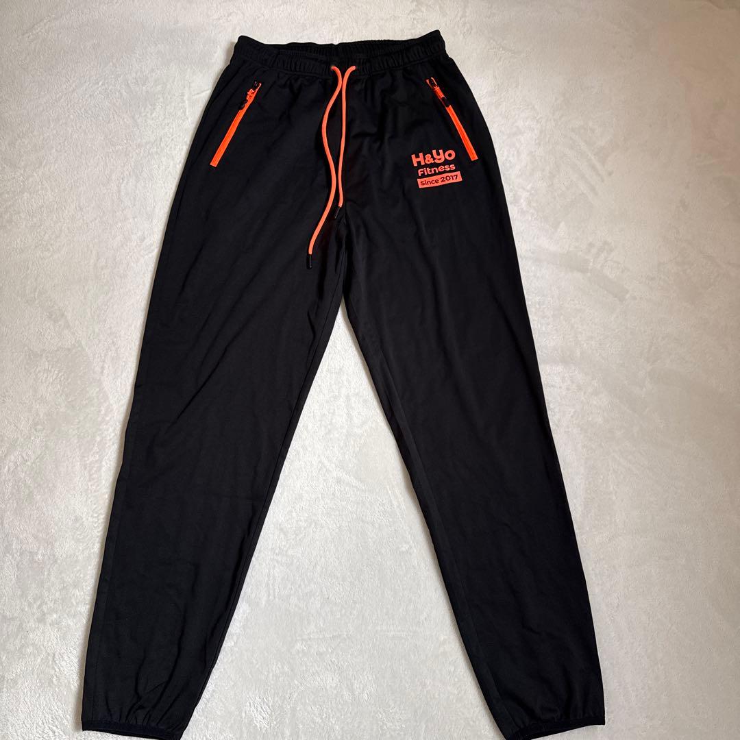 【H&Yo Fitness 】サウナスーツ 上下セット XL ブラック×オレンジ