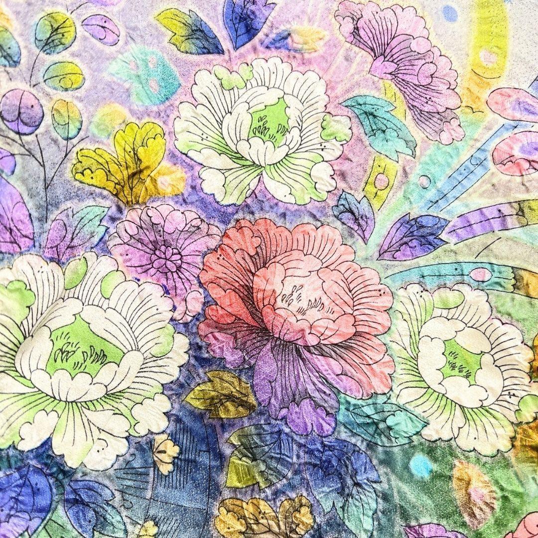 振袖　辻ヶ花　作家もの　絞り　藤の花　観世水　夢幻辻ヶ花　着物　015b p