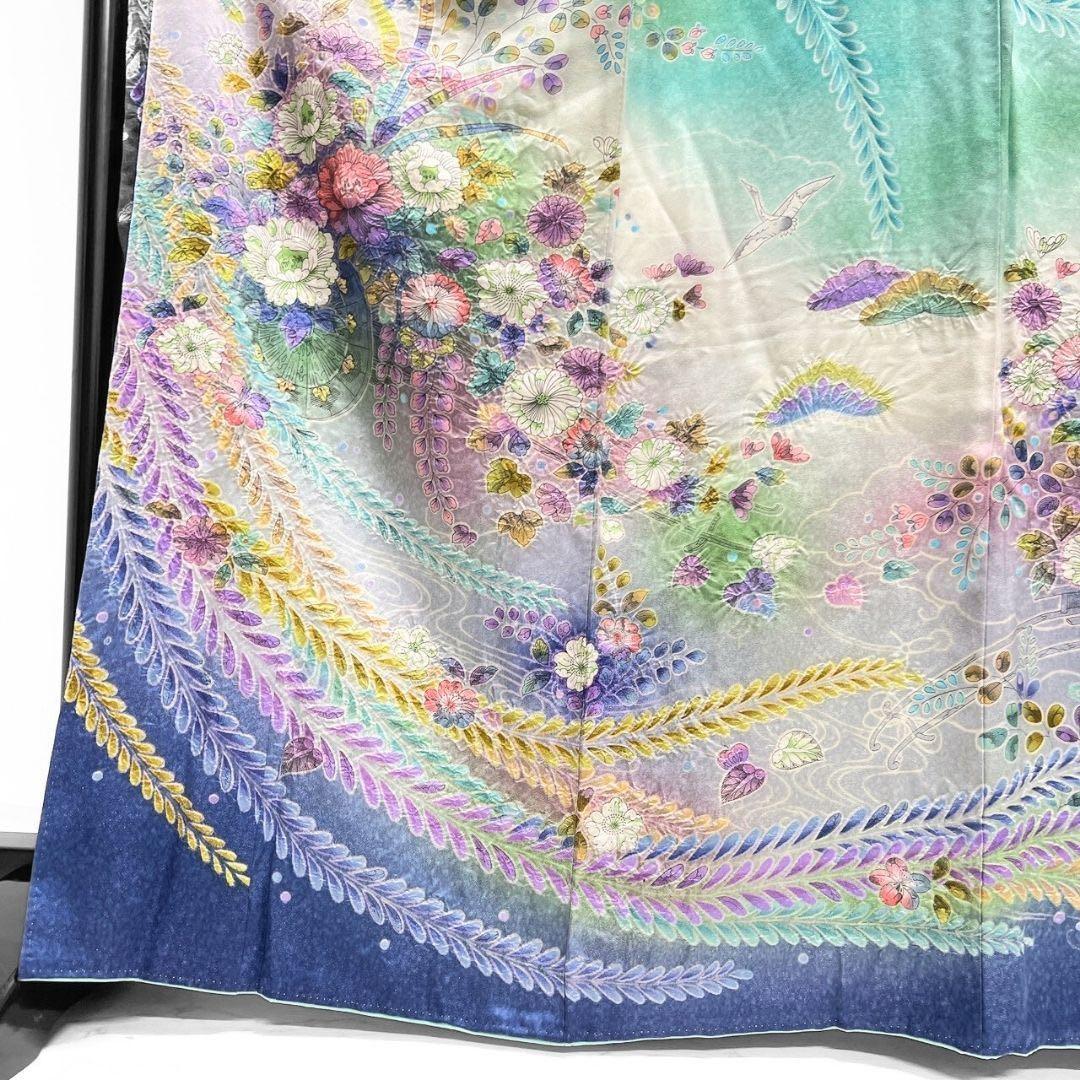 振袖　辻ヶ花　作家もの　絞り　藤の花　観世水　夢幻辻ヶ花　着物　015b p