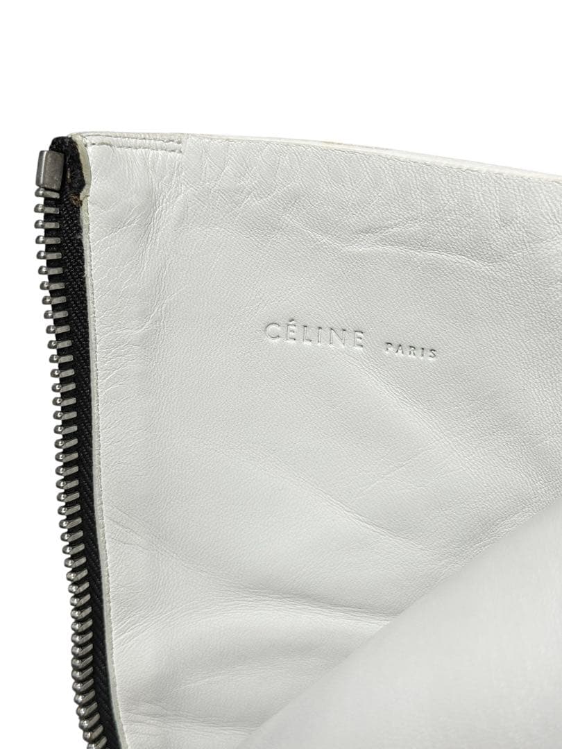 CELINE レザー　ジップブーツ　ホワイト