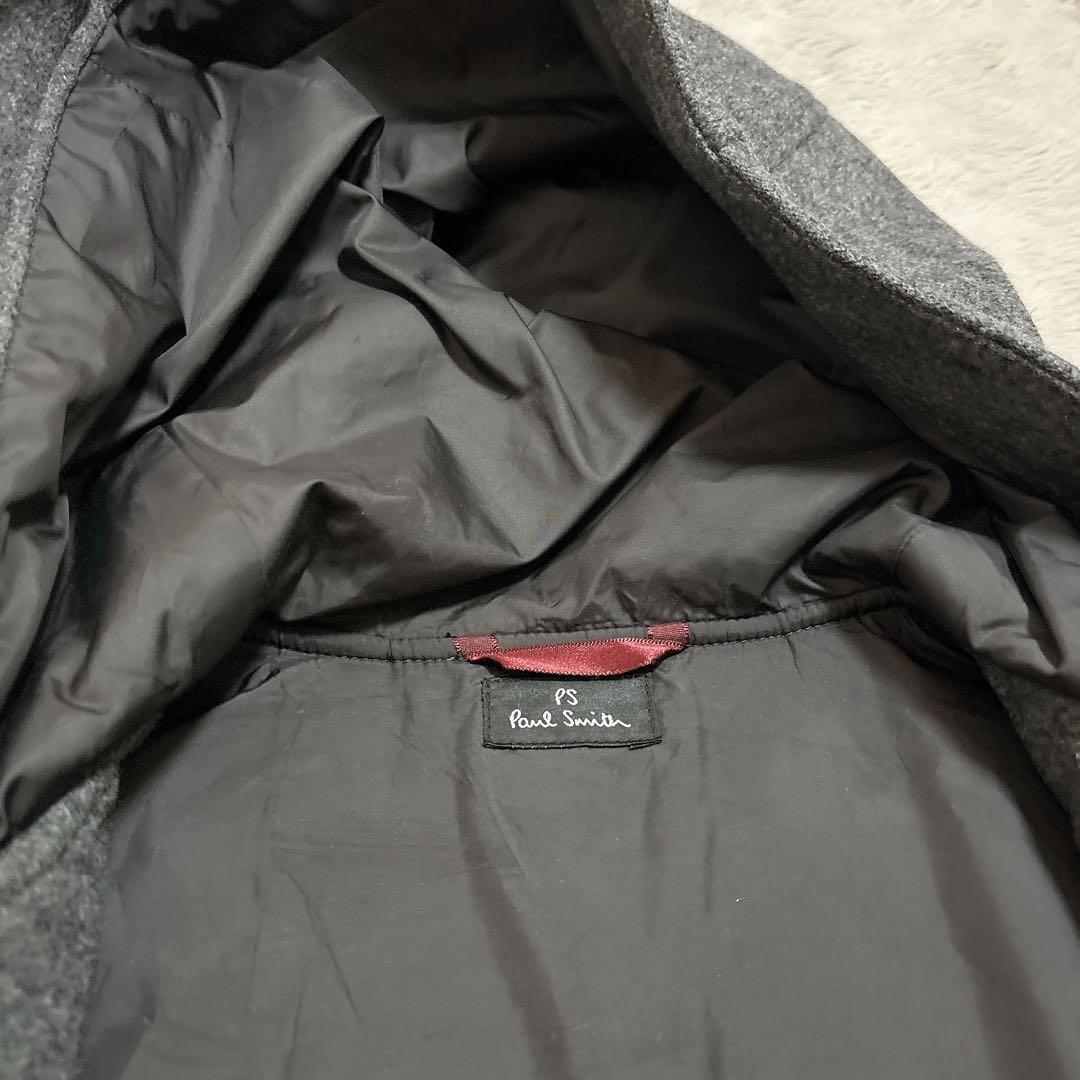 【美品】Paul Smith ダッフルコート カシミヤ混 フード L グレー