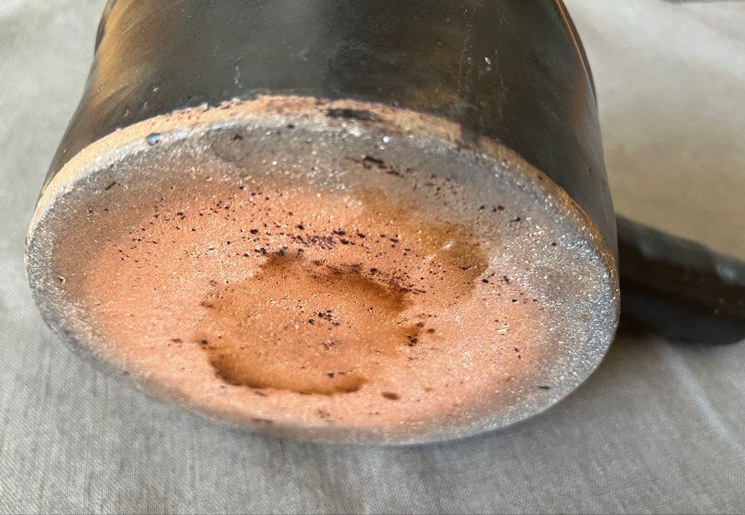 八木橋昇　片手鍋　耐熱陶器　黒