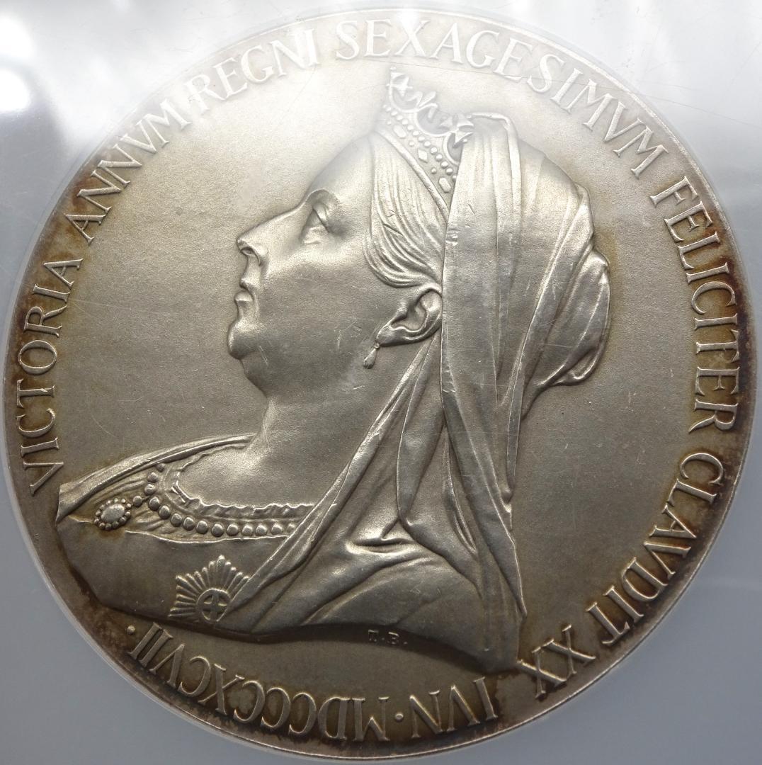 イギリス　1897年　ヴィクトリア　ビクトリア　銀貨　古銭　　NGC