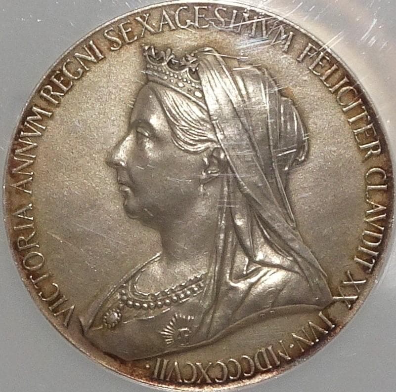 イギリス　1897年　ヴィクトリア　ビクトリア　銀貨　古銭　　NGC