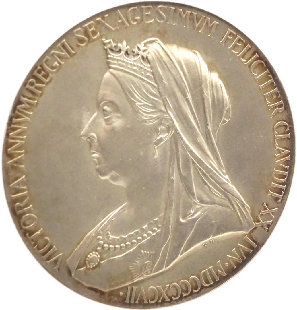 イギリス　1897年　ヴィクトリア　ビクトリア　銀貨　古銭　　NGC