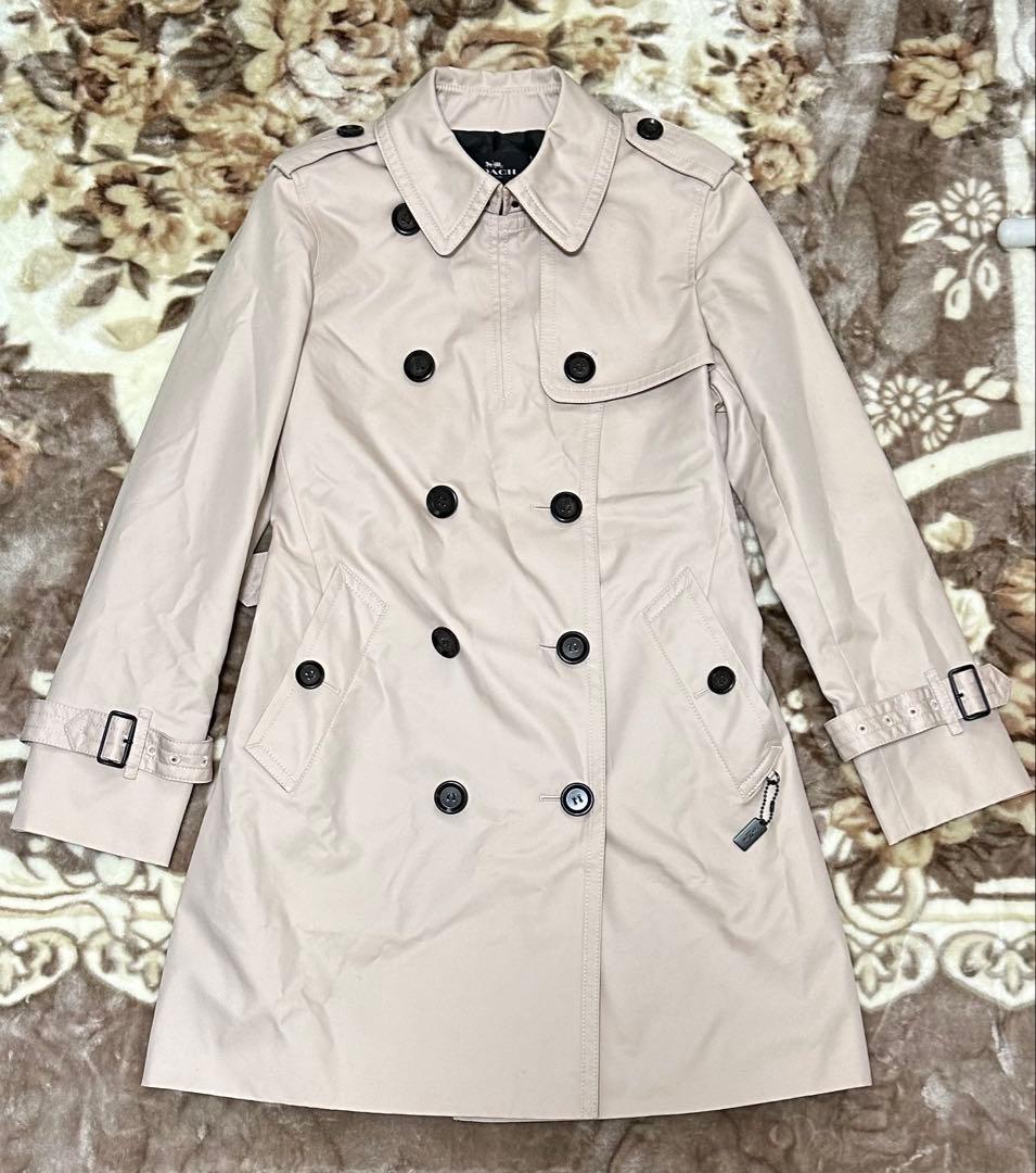 COACHベージュ ダブルブレスト トレンチコート